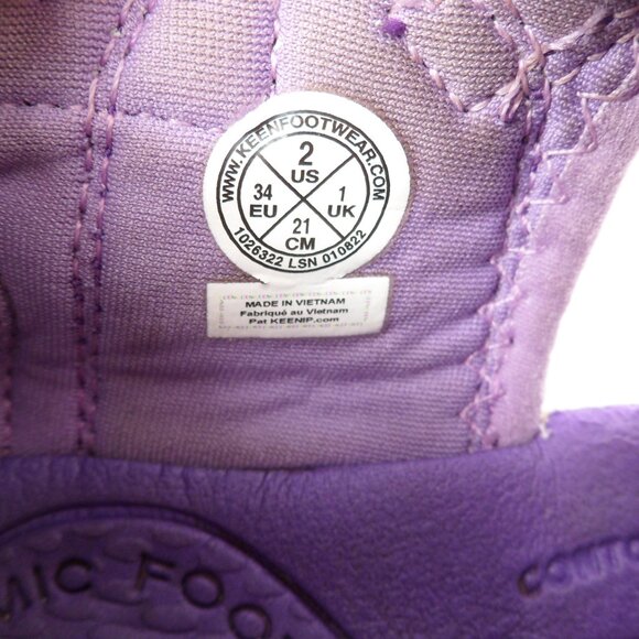 Keen Big Kids' Size 2 Sandals Purple Camo Seacamp II CNX Hybrid Water Tillandsia - Picture 9 of 10